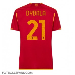 AS Roma Paulo Dybala #21 Replika Hemmatröja Damer 2023-24 Kortärmad
